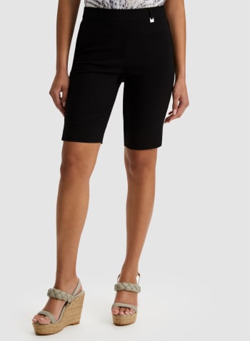 Pull-On Bermuda Shorts, Black