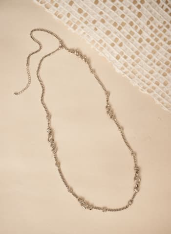 Oval Insert Chain Necklace, Silver