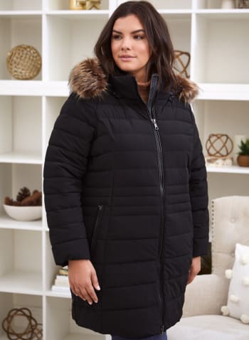 Nuage - Stretch Vegan Down Quilted Coat, Black
