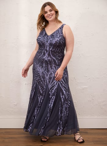 Sequin Dress, Charcoal