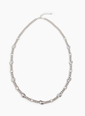 Mixed Chain Link Necklace, Silver