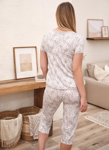 Animal Print Pyjama Set, Grey
