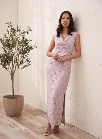 Sequin Lace Dress, Purple