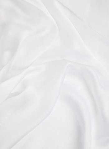 Cotton-Blend Frayed Hem Wrap, White