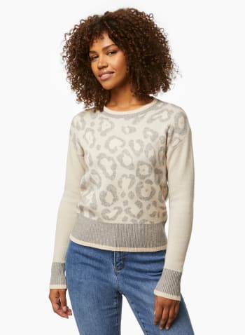 Animal Print Sweater, Off White