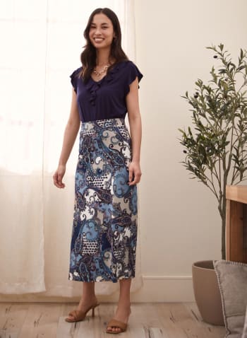 Paisley Print Maxi Skirt, Multi