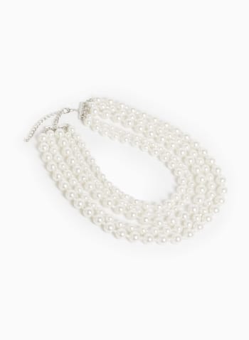 Multiple Row Pearl Necklace, Pearl