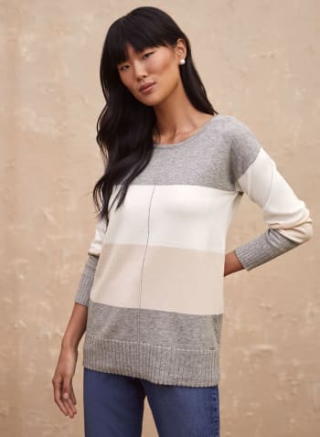 Vex - Colour Block Sweater, Grey