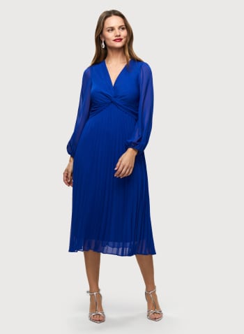 Twist Detail Chiffon Dress, Cool Blue