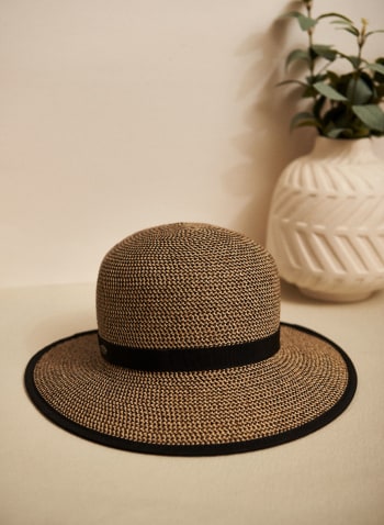 Straw Cloche Hat, Black