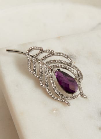 Faceted Stone Brooch, Purple