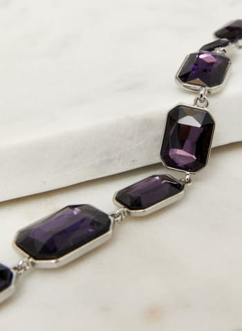 Faceted Stone Necklace, Purple