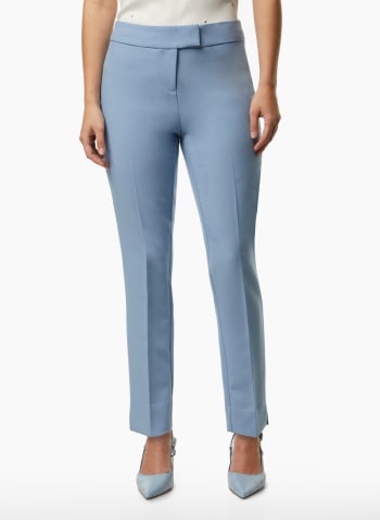 Slim Leg Pleat Detail Pants, Crystal Blue
