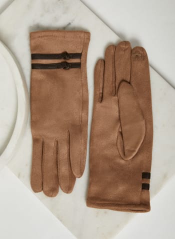Knot Detail Gloves, Beige