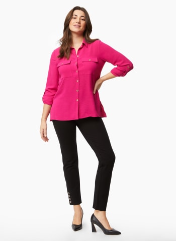 Button-Down Tunic Blouse, Pink