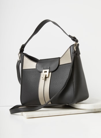 Two-Tone Handbag, Black Pattern