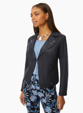 Vex - Zipper Detail Jacket, Blue Pattern
