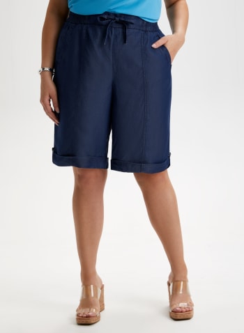 Tencel Pull-On Shorts, Azure Blue
