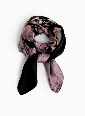 Abstract Print Scarf, Black Pattern