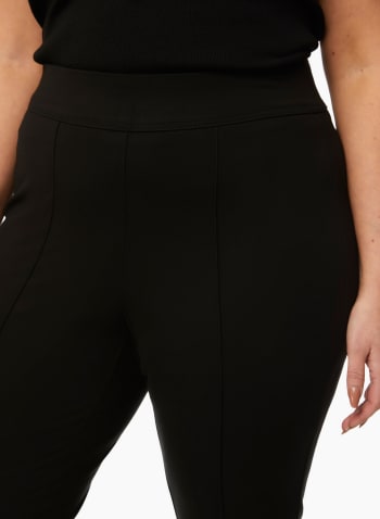Pull-On Seam Detail Pants, Black