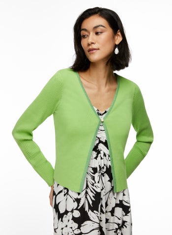 Long Sleeve Knit Cardigan, Light Green