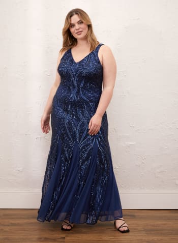 Sequin Dress, Petro Blue
