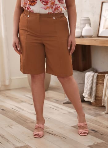 Patch Pocket Tencel Shorts, Toffee