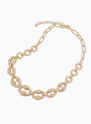 Oval Chain Link Necklace, Gold