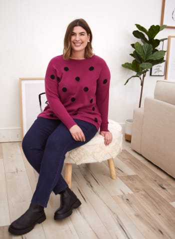 Sweater With Large Polka Dots, Assorted