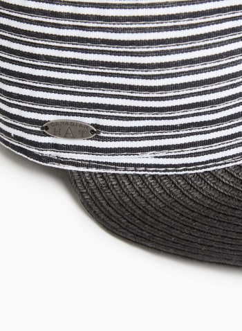 Striped Cap Hat, Black & White