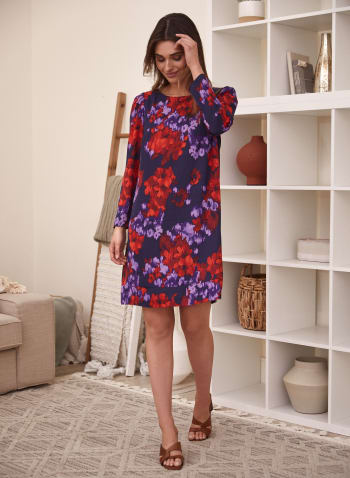 Floral Print Long Sleeve Dress, Assorted