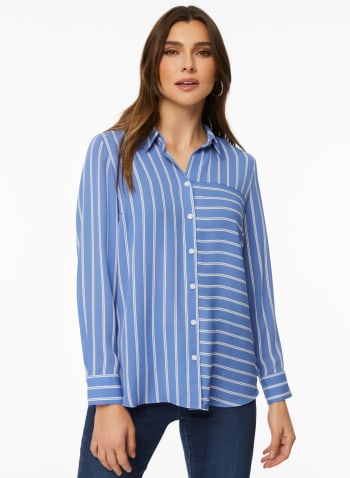 Stripe Print Shirt, Blue