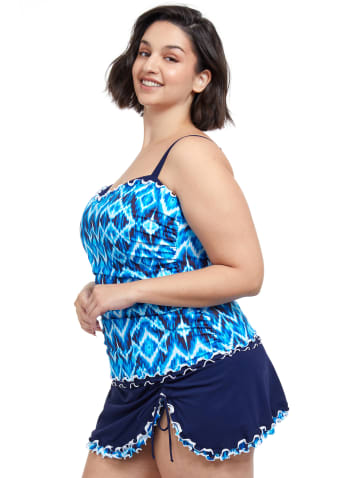 Profile by Gottex - Two-Piece Ruffled Swimsuit, Blue Pattern