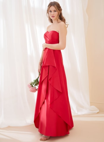 Strapless Sweetheart Neck Ball Gown, Red