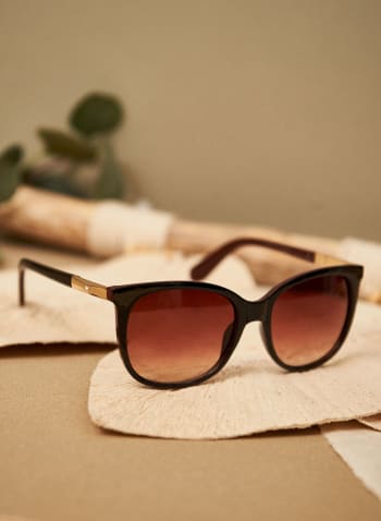 Crystal Stud Sunglasses, Brown