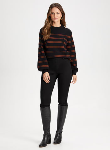Stripe Print Sweater, Mushroom Mix