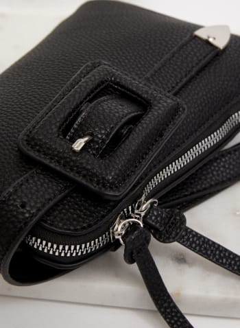 Belt Detail Phone Bag, Black