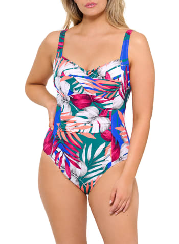 Christina - Leaf Print One-Piece Swimsuit, Pink