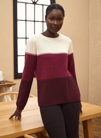 Colour Block Sweater, Red Pattern