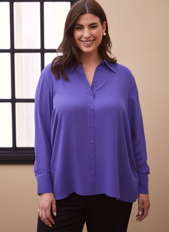 Shirt Collar Blouse, Potent Purple