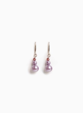 Pearl Stud Earrings, Purple