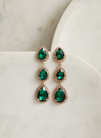Tiered Dangle Earrings, Mint Green
