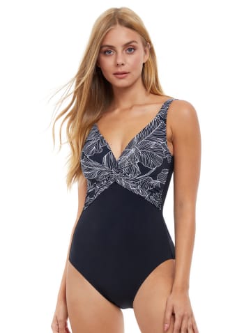Profile by Gottex - One-Piece Floral Print Swimsuit, Black & White