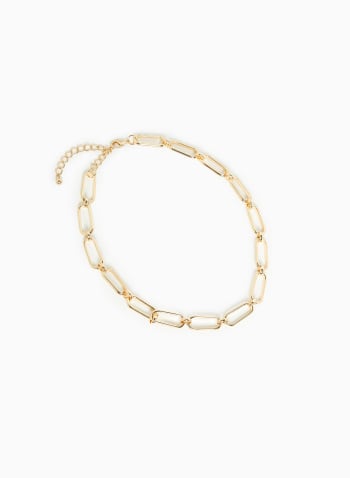 Large Chain Link Necklace, Gold