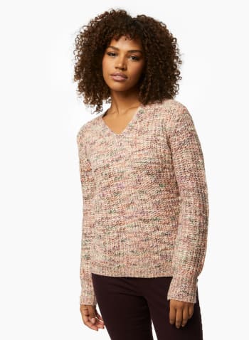 V-Neck Sweater, Pink