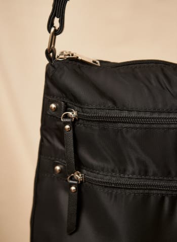 Multi Zipper Crossbody Bag, Black