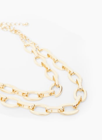 Double Row Chain Link Necklace, Gold