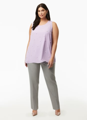 Pearl Detail Sleeveless Top, Sweet Orchid