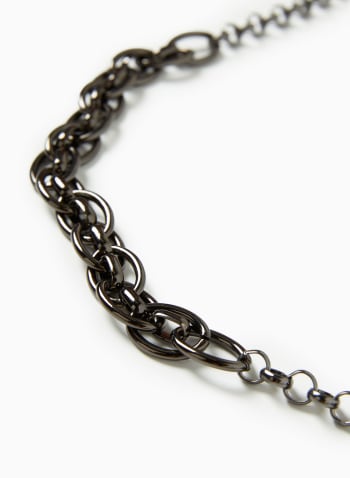 Chain Link Necklace, Charcoal