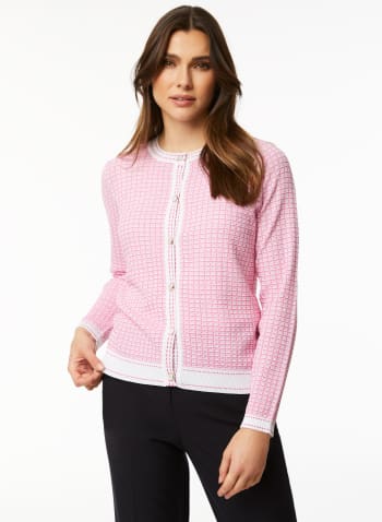 Button Front Cardigan, Pink